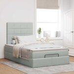 vidaXL Cadre de lit ottoman et matelas gris clair 120x200 cm velours