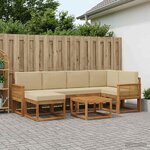 vidaXL Ensemble de canapés d'extérieur 7 Pièces Naturel et Beige