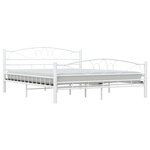 vidaXL Cadre de lit et tête de lit sans matelas blanc 160x200 cm métal