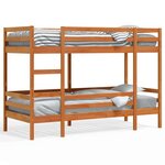 vidaXL Lit superposé sans matelas cire marron 75x190 cm pin massif