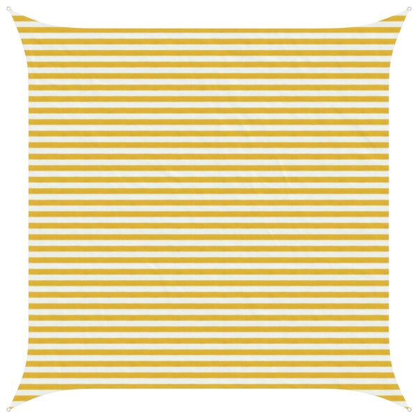 vidaXL Voile d'ombre Jaune et blanc 4 5 x 4 5 m HDPE