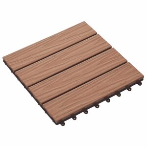 vidaXL Carreau de terrasse 11 pièces Marron Clair 30 x 30 cm WPC