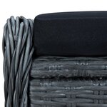 vidaXL Chaise inclinable de jardin tabouret résine tressée gris foncé