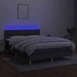 vidaXL Sommier à lattes de lit et matelas et LED Gris foncé 140x190 cm