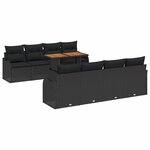 vidaXL Ensemble de canapé de jardin 7 Pièces Noir 100 x 55 x 73 cm