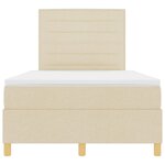 vidaXL Lit à ressorts avec tête de lit Crème 120 x 190 cm tissu