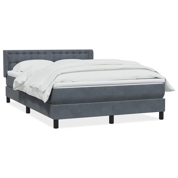vidaXL Sommier à lattes de lit et matelas gris foncé 140x220cm velours