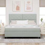 vidaXL Lit à ressorts avec matelas Gris clair 180 x 200 cm tissu