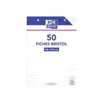 Sachet de 50 fiches bristol quadrillé 148x210 mm 5x5 perforée blanc OXFORD