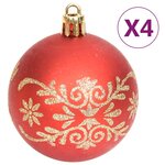 vidaXL Ensemble de boules de Noël 70 Pièces Doré et rouge
