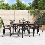 vidaXL Chaises de jardin lot de 6 fonte d'aluminium noir