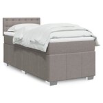 vidaXL Sommier à lattes de lit avec matelas Taupe 90x190 cm Tissu