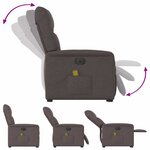vidaXL Fauteuil inclinable de massage électrique Marron foncé Tissu
