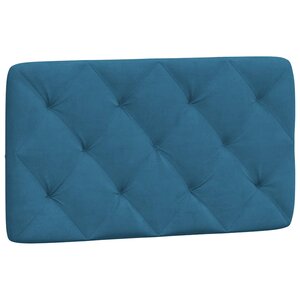 vidaXL Coussin de tête de lit bleu 80 cm velours
