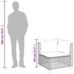 vidaXL Canapé d'angle de jardin avec coussins gris résine tressée