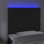 vidaXL Tête de lit à LED Noir 100x7x118/128 cm Velours