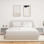 vidaXL Tables de chevet murales avec lumières LED 2 Pièces gris béton