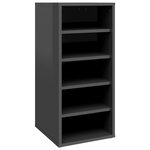 vidaXL Armoire à chaussures Gris brillant 31 5x35x70 cm Aggloméré