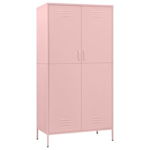 vidaXL Garde-robe Rose 90x50x180 cm Acier