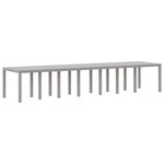 Ensemble salle à manger jardin 15 pièces avec coussins Gris clair Poly rotin