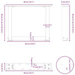 vidaXL Pieds de table basse en U  2 pièces  acier naturel  40 x (30-31) cm