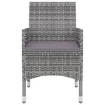 vidaXL Ensemble à manger de jardin coussins 3 Pièces Résine tressée Verre