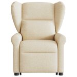 vidaXL Fauteuil inclinable Crème Tissu