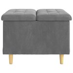 vidaXL Pouf de rangement Gris foncé 60 x 60 x 45 cm Velours