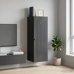 vidaXL Armoire Murale Noir 33 x 34 5 x 90 cm Bois d'ingénierie