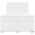 vidaXL Sommier à lattes de lit avec matelas Blanc 160x200cm Similicuir