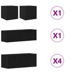 Ensemble de 7 meubles TV vidaXL muraux en bois d'ingénierie chêne noir