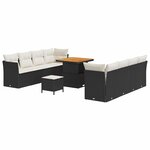 vidaXL Ensemble de canapé de jardin 11 Pièces Noir polyrotin