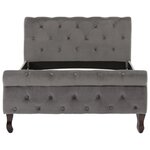 vidaXL Cadre de lit sans matelas gris velours 100x200 cm