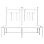 vidaXL Cadre de lit métal sans matelas et tête de lit blanc 120x190 cm