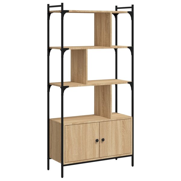 vidaXL Bibliothèque avec portes Chêne Sonoma 76 5x30x154 5 cm Bois d'ingénierie