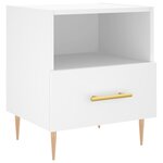 vidaXL Tables de chevet 2 Pièces blanc 40x35x47 5 cm bois d’ingénierie
