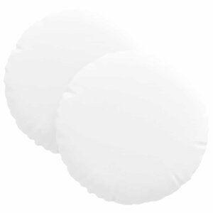 vidaXL Coussins de siège 2 Pièces Blanc Ø30 x 13 cm tissu