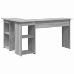 vidaXL Bureau Gris Sonoma 142 x 102 x 73 cm Bois d'ingénierie