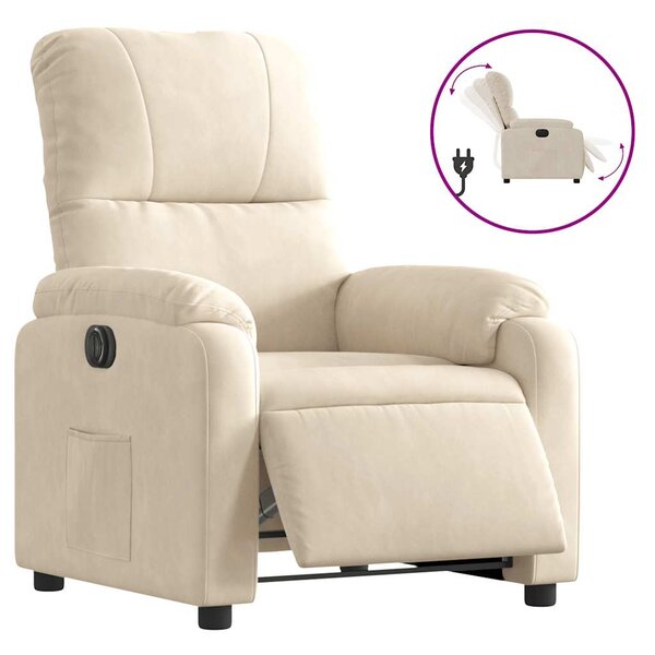 vidaXL Fauteuil inclinable électrique beige tissu microfibre