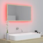 vidaXL Miroir LED de salle de bain Chêne sonoma 80x8 5x37 cm Acrylique