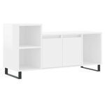 vidaXL Meuble TV Blanc brillant 100x35x55 cm Bois d'ingénierie