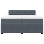 vidaXL Sommier à lattes de lit et matelas Gris foncé 200x200cm Velours