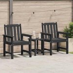 vidaXL Chaise de jardin. 2 Pièces Noir 65 5 x 59 x 88cm Plastique