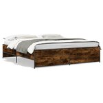 vidaXL Cadre de lit sans matelas chêne fumé 180x200 cm