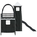 vidaXL Lit mezzanine pour enfants Noir 90 x 190 cm Métал