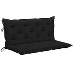 vidaXL Balancelle avec coussin noir 170 cm Bois de teck solide