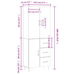 vidaXL Buffet haut Sonoma gris 69 5x34x180 cm Bois d'ingénierie