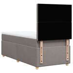 vidaXL Sommier à lattes de lit avec matelas Taupe 90x200 cm Tissu