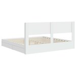 vidaXL Cadre de lit avec rangement et tête de lit Blanc 180 x 200 cm