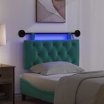 vidaXL Tête de lit suspendue Avec lumière LED Turquoise Velours
